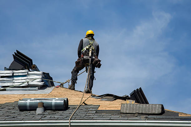 Professional Gutter Installation technician working in Porterdale, GA